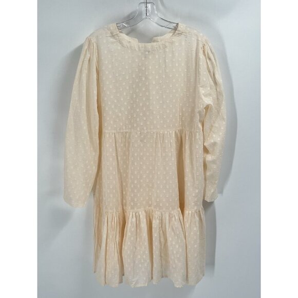 Emerson Fry India Collection Layla Dress Cream Swiss Dot Long Sleeve Sz L NWT - Picture 7 of 7